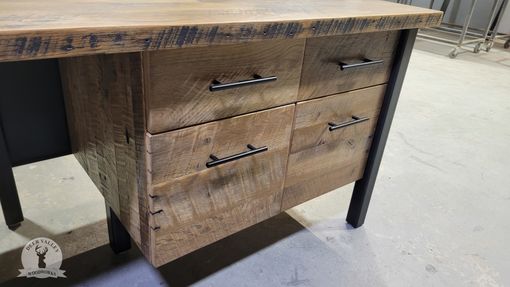 Custom Made Barnwood Reception Desk, Reclaimed Wood Lobby Desk, Office Desk