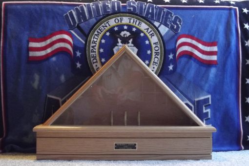 Custom Made Customized Classic Oak Flag Display Case