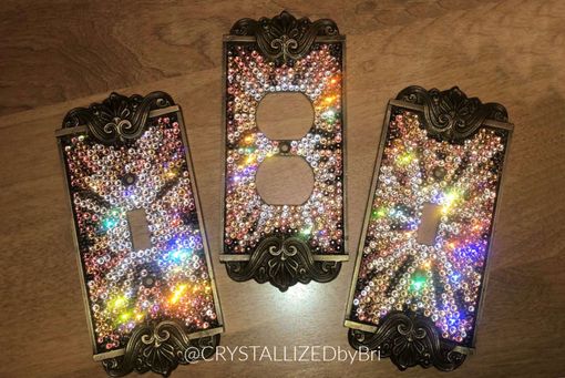 Custom Made Custom Design Crystallized Wall Light Switch Plates Home Decor European Crystals Bedazzled
