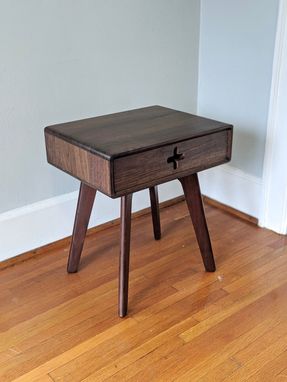 Custom Made Nightstand Plus | End Table | Bedside Table | Side Table, Mid Century, Solid Walnut