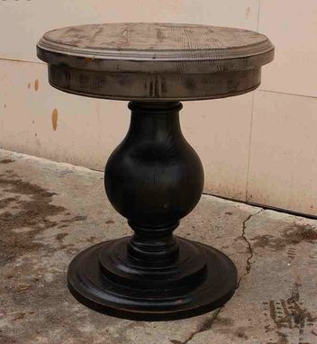 Custom Made Round End Table Built In Reclaimed Lumber
