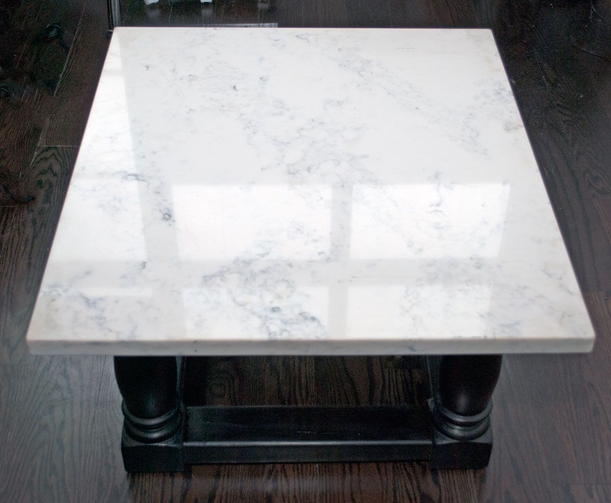 Buy Hand Crafted Quartz Coffee Table With Ebony Base, made to order