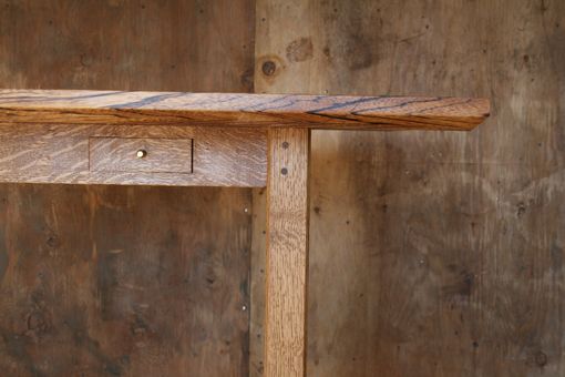 Custom Made Oak And Zebra Wood Office Table