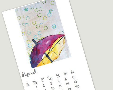Custom Made Unlimited 3x5 Printable Calendar - Art Print Calendar- Desk Calendar- Instant Delivery