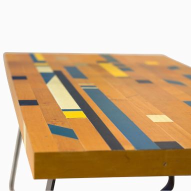 Custom Made Reclaimed Gym Floor Coffee Table