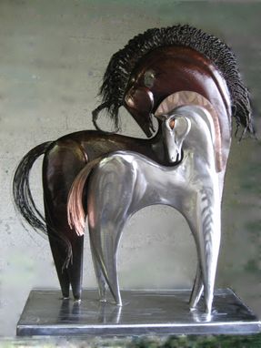 Custom Made Andalusian Mythical Horses, Fabricated Metal Sculpture.