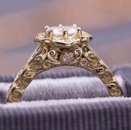 Buy Salt and Pepper Engagement Ring Chanel Jewelry Vintage Online in India  