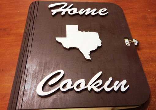 Custom Made Home Cookin' Wooden 3-Ring Recipe Binder