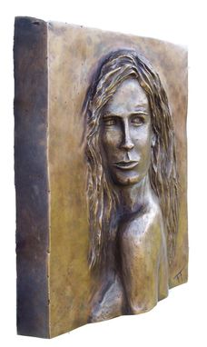 Custom Made Hot Cast Bronze Bas-Relief Portrait Of Eva Green