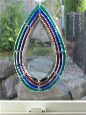 Custom Made Stained Glass And Bevel Suncatcher
