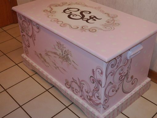 Custom Made Wooden Custom  Designed Painted Toy Chest Especially For You!!!