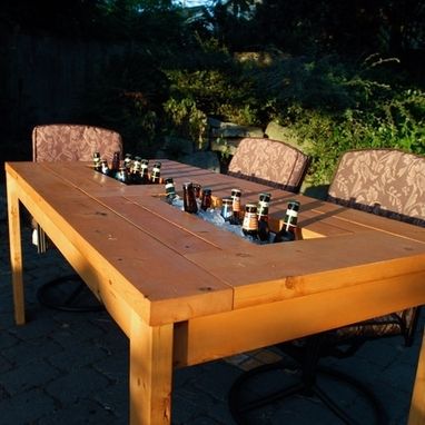 Custom Made Patio Table With Built In Cooler