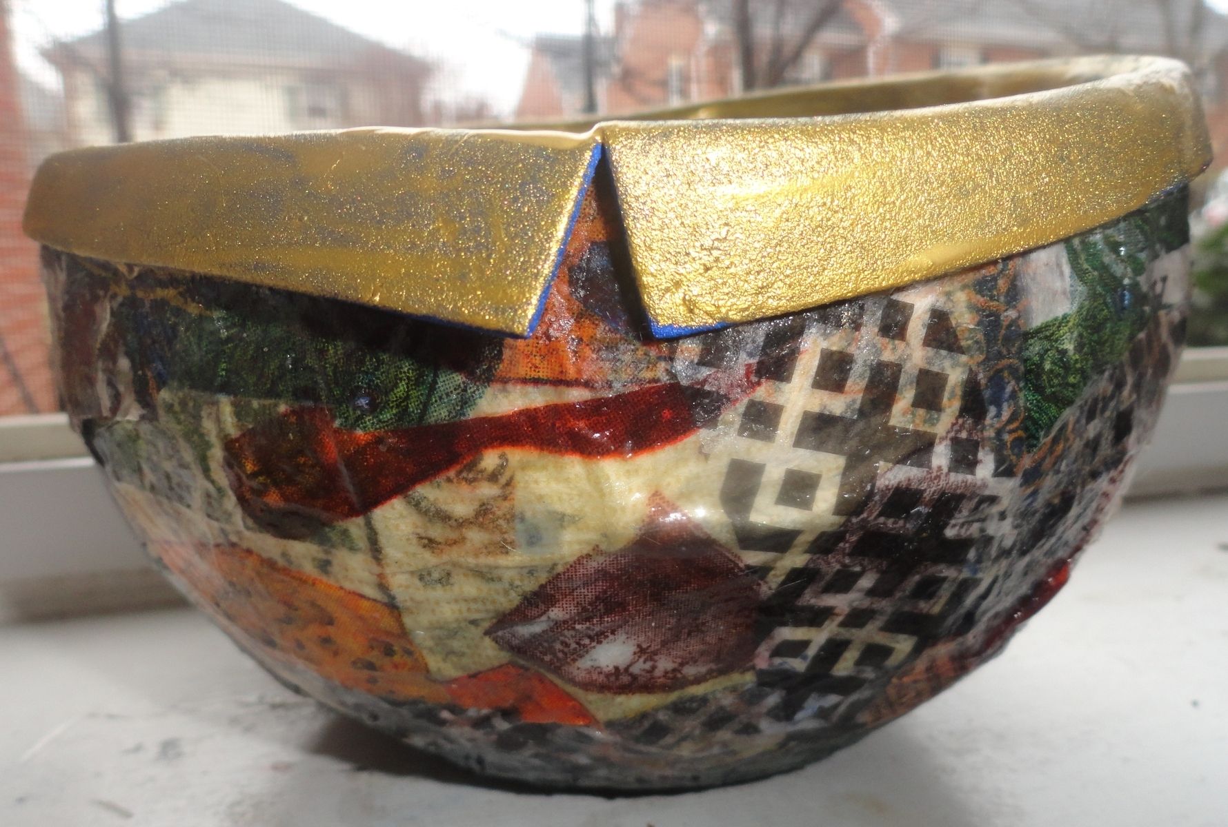 Buy Custom Made Paper Mache Decorative Bowl, made to order from karenk