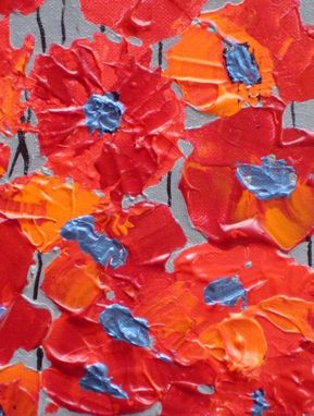 Custom Made Red Poppy Print Valentines Day- Fine Art Print- Red Orange Spring Flowers 8"X8" By Devikasart
