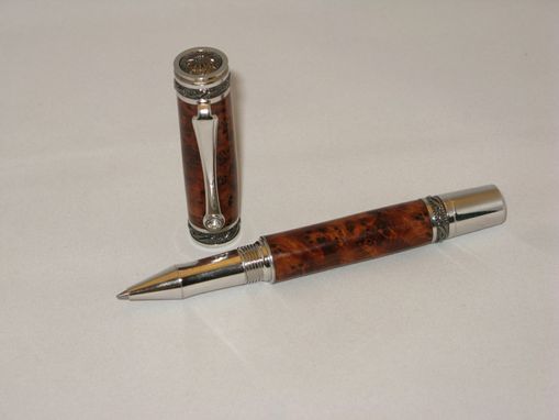Custom Made Thuya Burl Rollerball Pen-Handmade Wooden Pen