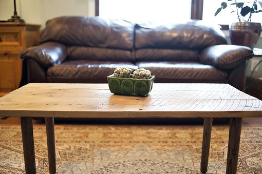 Custom Made Reclaimed Wood Mid-Century Modern Coffee Table