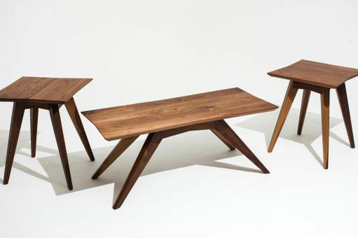 Custom Made Mid Century Modern Inspired Walnut Coffee Table