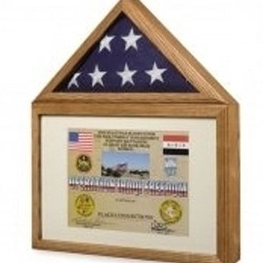 Custom Made Large 3x5 Flag And Military Medals Display Case Cabinet