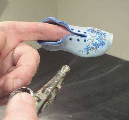 Custom Made Restoration Of A Broken Miniature Ceramic Shoe