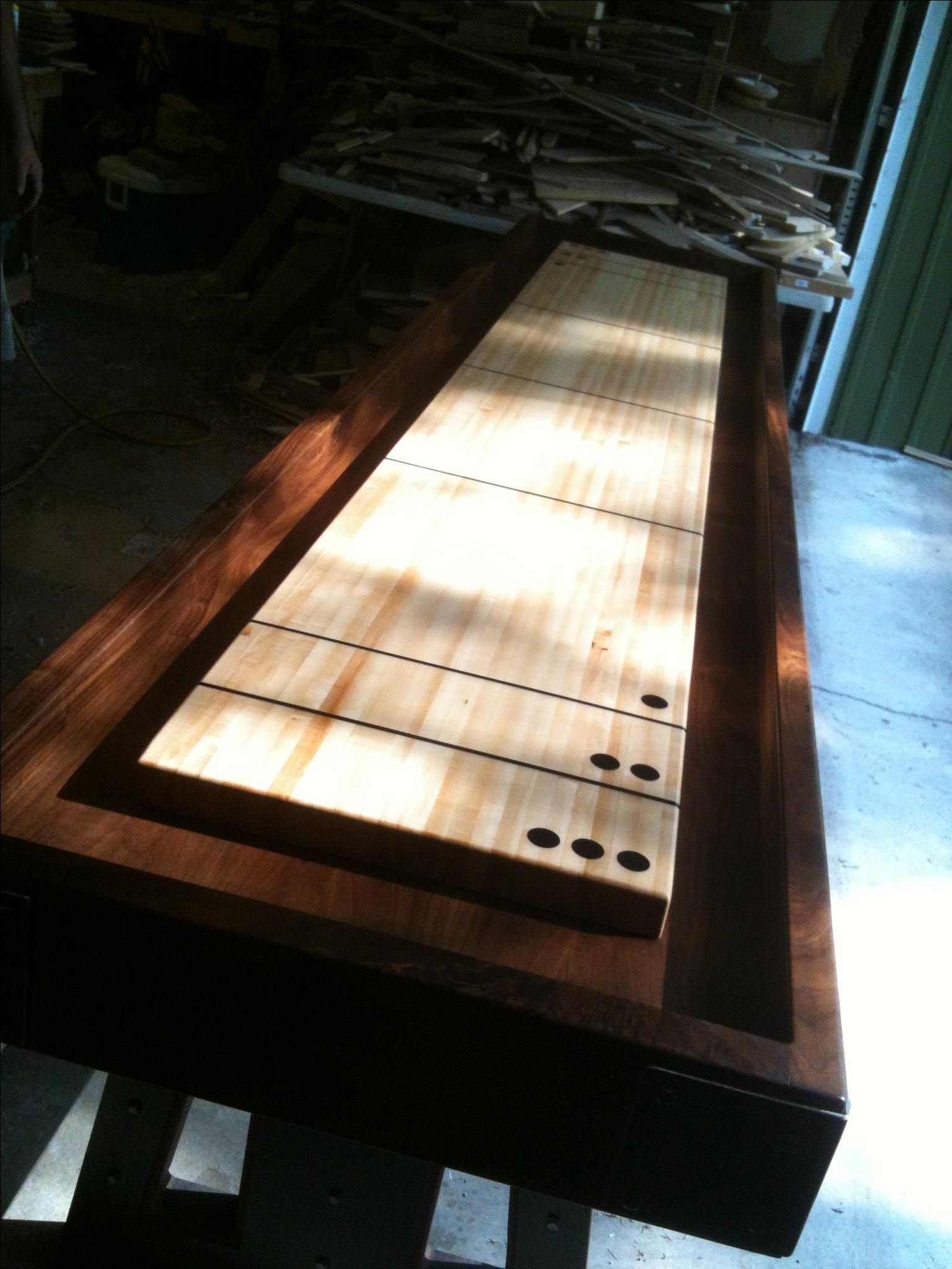 Custom Made 12 Ft Shuffleboard Table by Jeremy Belanger Woodworking