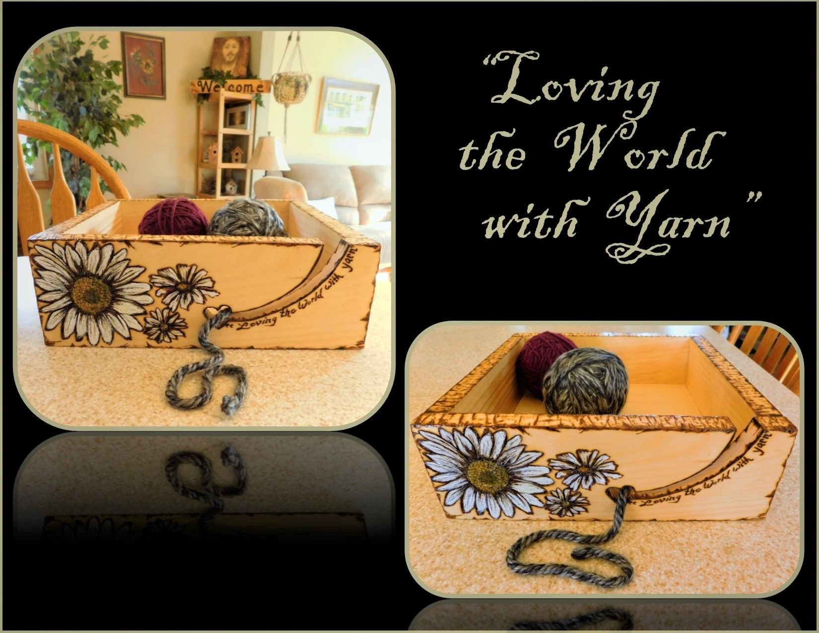 Buy Hand Crafted Wood, Yarn Bowl, Yarn Holder, made to order from