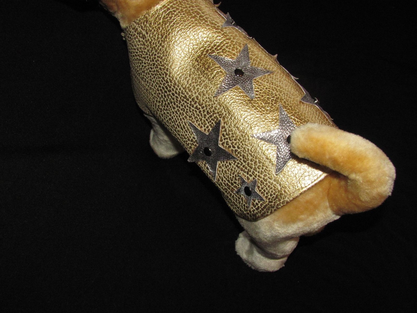 Handmade Starry, Starry Nite Metallic Leather Dog Coat by Precious