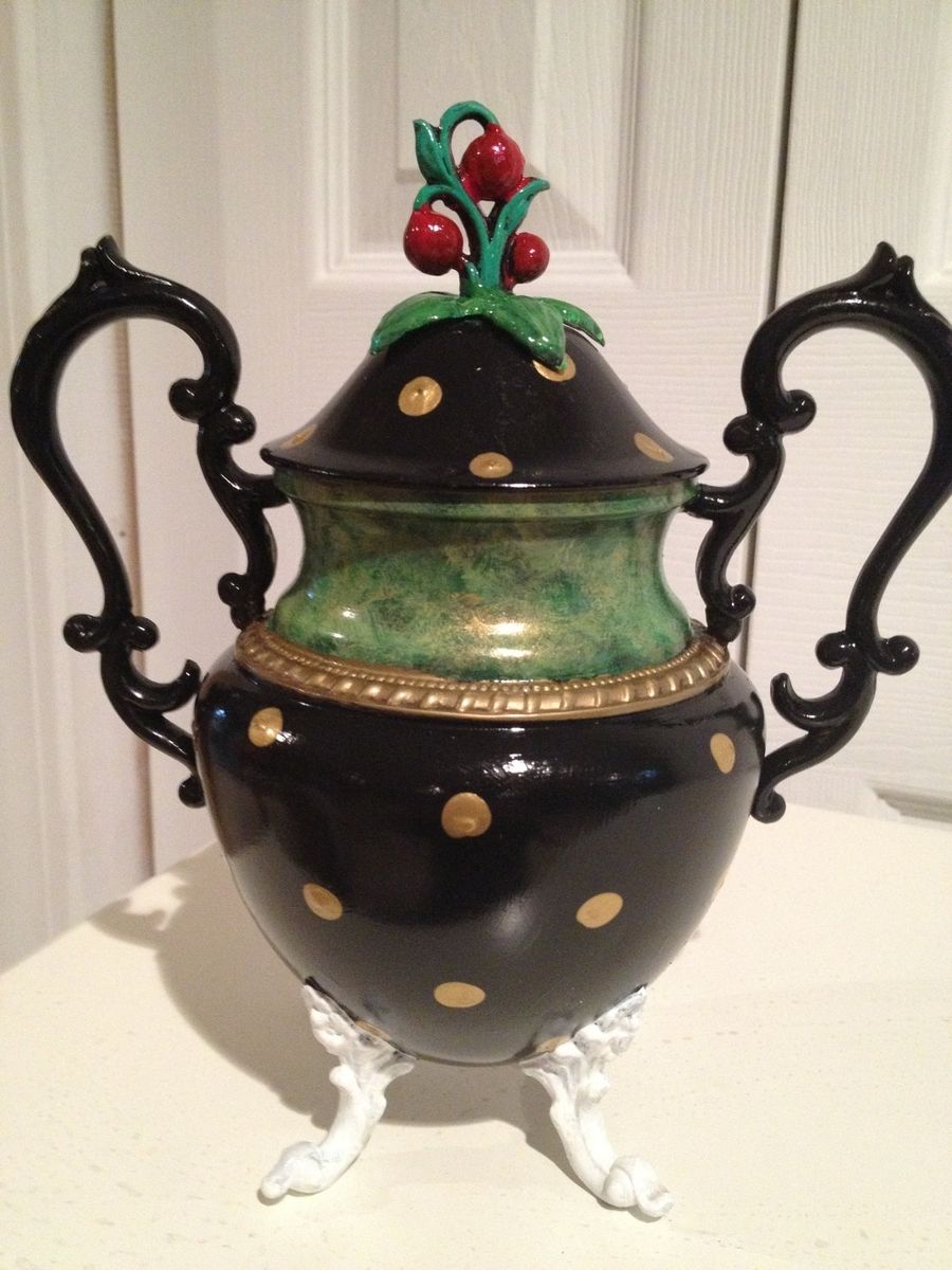 Hand Made Custom Hand Painted Silver Tea Set Tea Pot Listing Is