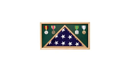 Custom Made Army Oak Flag Memorial Display Case