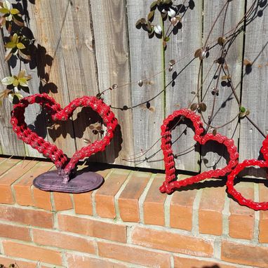 Custom Made Metal Red Heart Sculpture Art Artwork Anniversary Wedding Valentine Gift