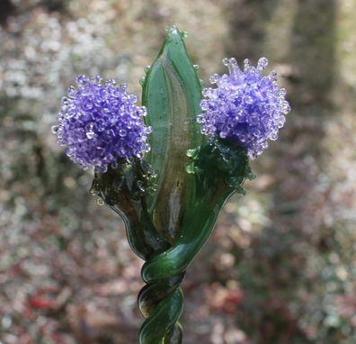 Custom Made Twisted Thistle Purple Glass Long Stem Flowers, Outlander Gift