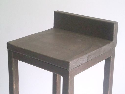 Custom Made Low Back Solid Wood Bar Stools & Dining Chairs In Distressed White Or Dark Walnut