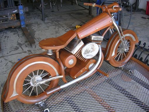 Custom Made Steel Motorcycle Sculpture