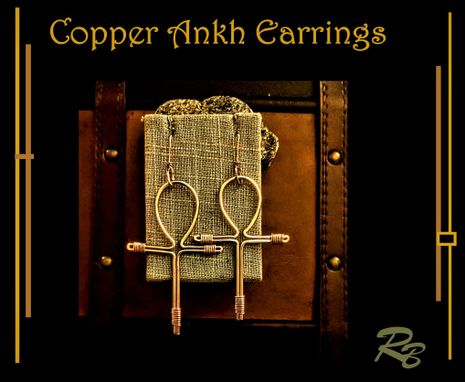 Custom Made Large, Ankh Earrings, Copper, Hand Crafted,3-4" Artist Design And Created
