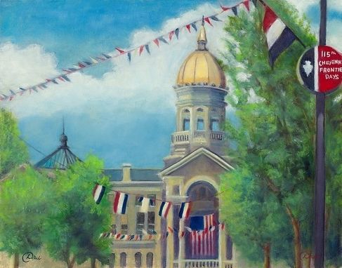 Custom Made Frontier Days Flag Frenzy (Cheyenne, Wyoming) Oil Painting - (11