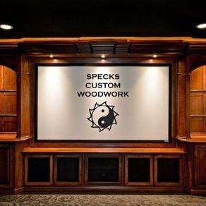 Custom Tv Stands Speaker Cabinets Custommade Custom Maple Home Theater Built In