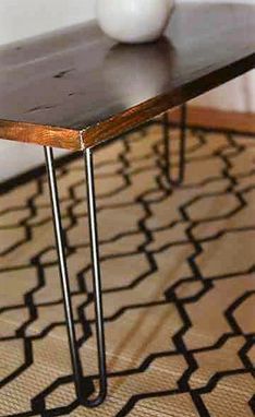 Custom Made Reclaimed Oak Wood Coffee Table With Hairpin Legs