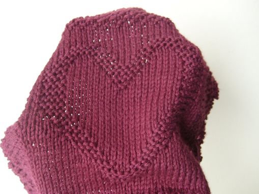 Custom Made Luxury Knit Hand Towel / Spa Wash Cloth - Heart Design