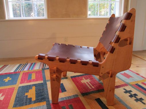 Custom Made The Sling Chair: A Hand-Crafted Oak And Leather Lounger