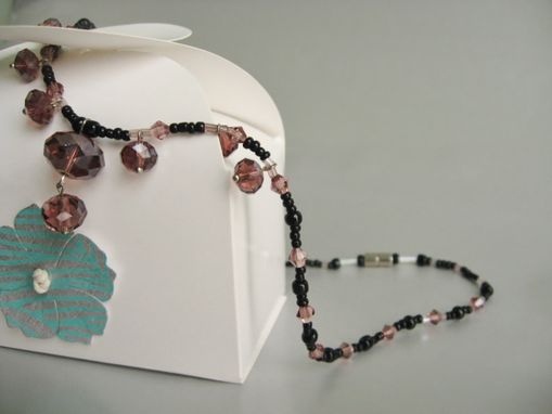 Custom Made Purple Swarovski Crystal Necklace. One Of A Kind. Boho Chic. Hipster. Made In Maui.