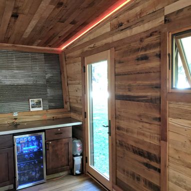 Custom Made Reclaimed Wood Tiny House Style Trailer (Mobile Showroom/ Office/ Studio/ Camper)