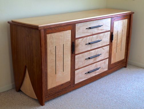 Custom Made Contemporary Dresser In Bubinga & Curly Maple