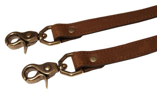 Custom Made Brown Leather Suspenders