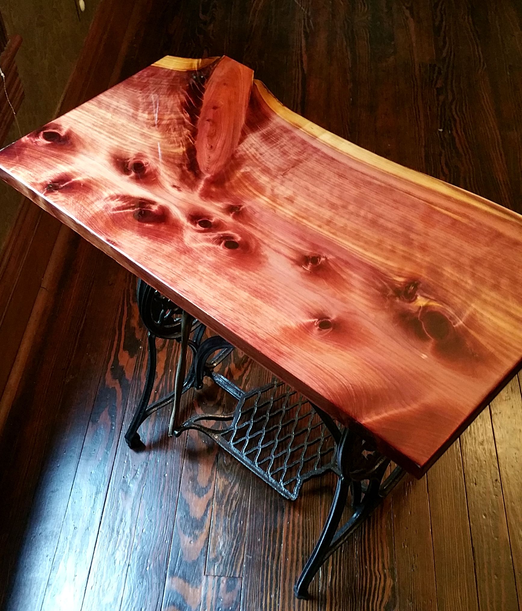 Hand Crafted Live Edge Accent Or End Table by Montgomery Woodwrights