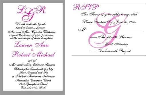 Custom Made 100 Beautiful Handrafted Pink Custom Monogram Wedding Invitation Suites