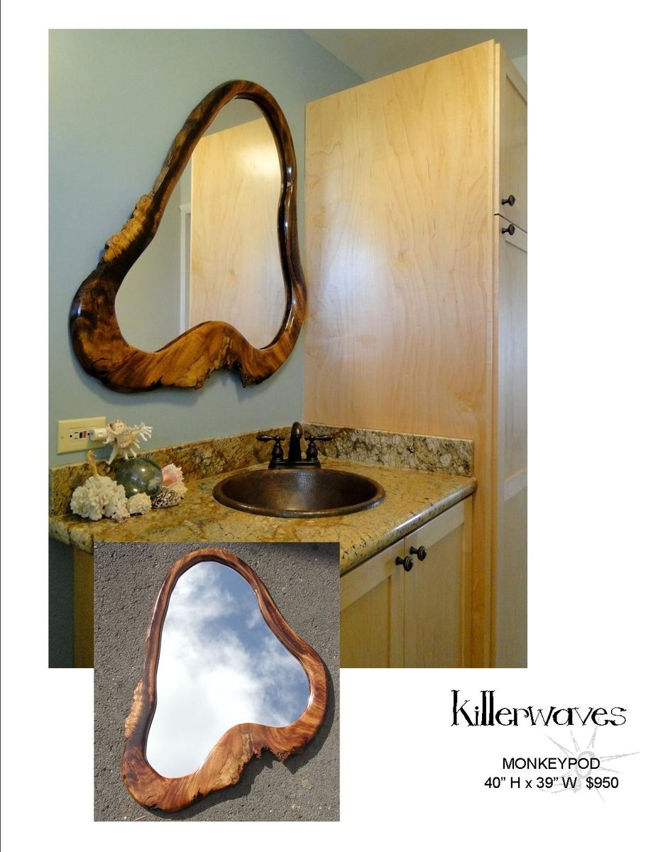 Custom Killerwaves Natural Edge Organic Bathroom Mirror By The Mermaids Mirror Custommade Com