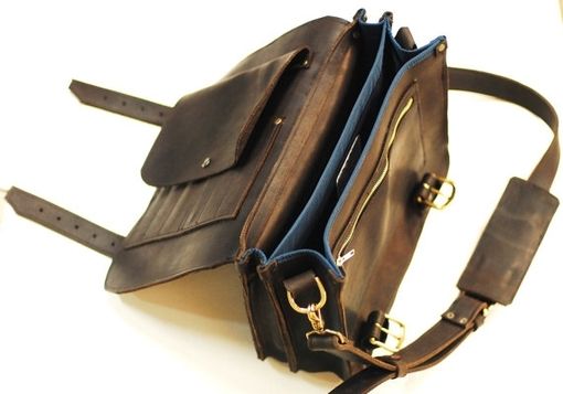 Custom Made Leather Computer Bag For Men - Genuine Leather Bag - A Leather Shoulder Bag