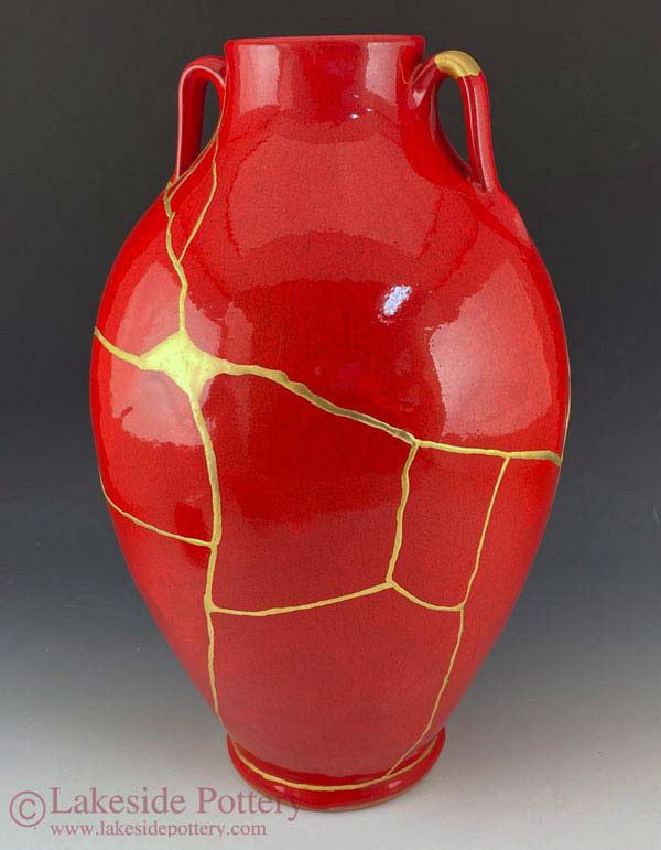 Hand Made Kintsugi Vase by Lakeside Pottery Ceramic Studio & 3D Art