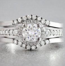 moissanite bridal ring set