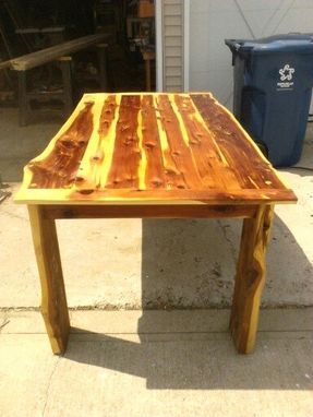 Custom Made Cedar Live Edge Table