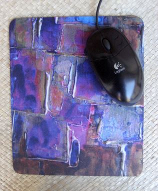 Custom Made Mousepad Original Artwork- Brown Purple Gold By Devikasart